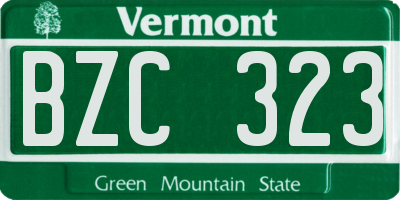 VT license plate BZC323