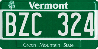 VT license plate BZC324