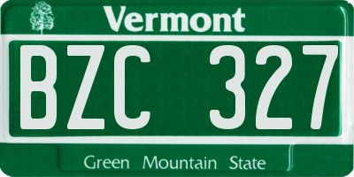 VT license plate BZC327
