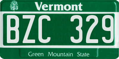 VT license plate BZC329