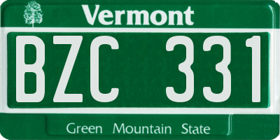 VT license plate BZC331