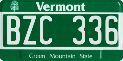 VT license plate BZC336