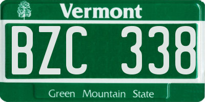 VT license plate BZC338