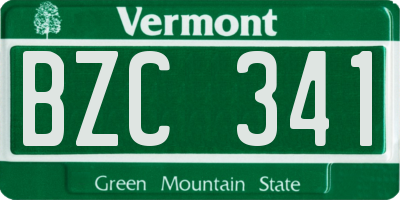VT license plate BZC341