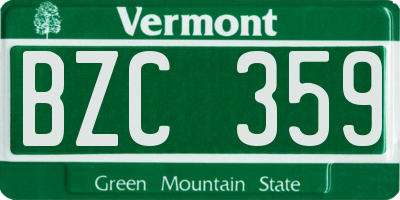 VT license plate BZC359