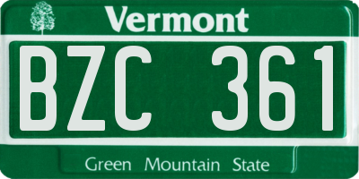 VT license plate BZC361