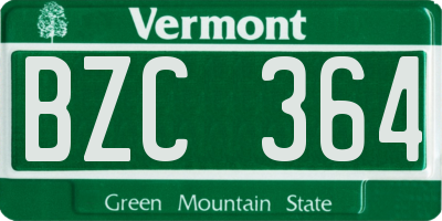 VT license plate BZC364