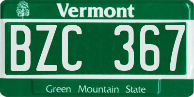 VT license plate BZC367