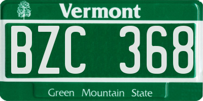 VT license plate BZC368