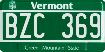 VT license plate BZC369
