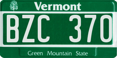 VT license plate BZC370