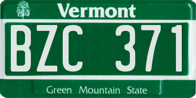 VT license plate BZC371