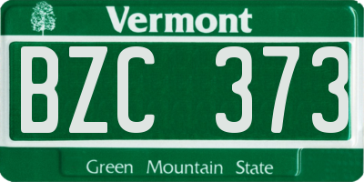 VT license plate BZC373