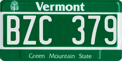 VT license plate BZC379