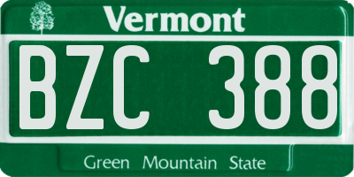 VT license plate BZC388