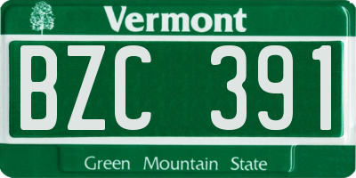 VT license plate BZC391