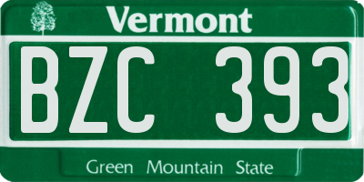 VT license plate BZC393