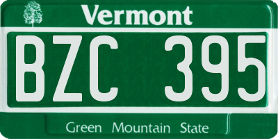 VT license plate BZC395