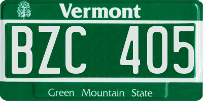 VT license plate BZC405