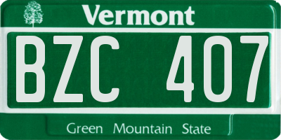VT license plate BZC407