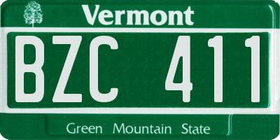 VT license plate BZC411