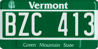 VT license plate BZC413
