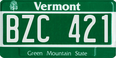VT license plate BZC421