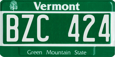 VT license plate BZC424