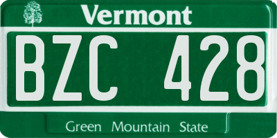 VT license plate BZC428