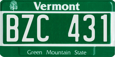 VT license plate BZC431