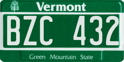 VT license plate BZC432