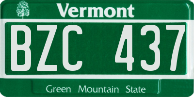 VT license plate BZC437
