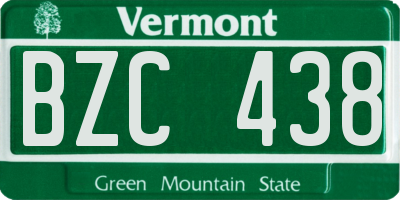 VT license plate BZC438