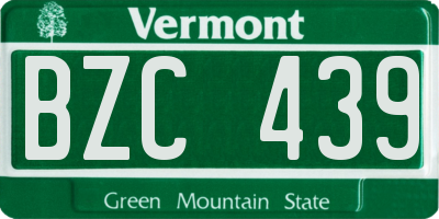 VT license plate BZC439