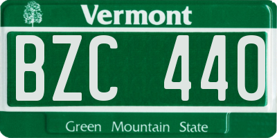 VT license plate BZC440