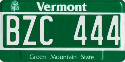 VT license plate BZC444