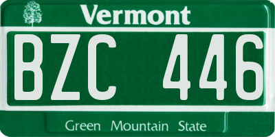 VT license plate BZC446