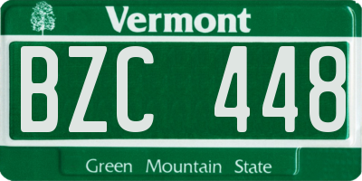 VT license plate BZC448