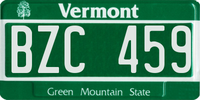 VT license plate BZC459