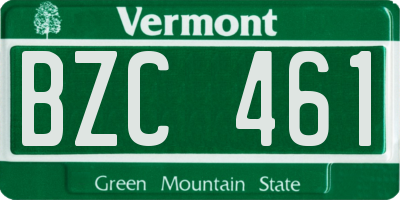 VT license plate BZC461