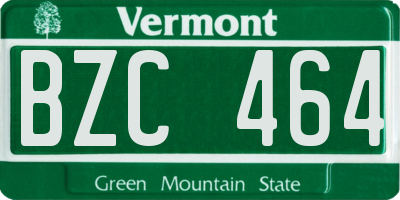 VT license plate BZC464