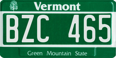 VT license plate BZC465