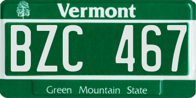 VT license plate BZC467