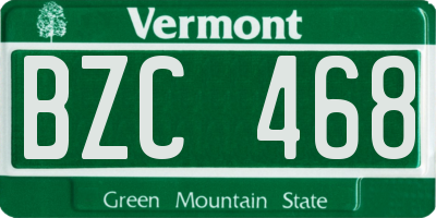 VT license plate BZC468