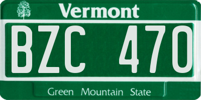 VT license plate BZC470