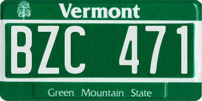VT license plate BZC471
