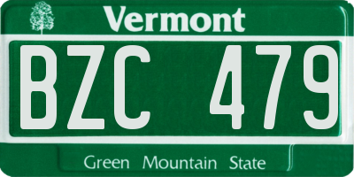 VT license plate BZC479