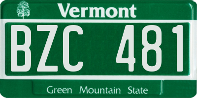 VT license plate BZC481