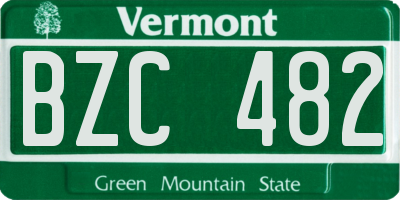 VT license plate BZC482