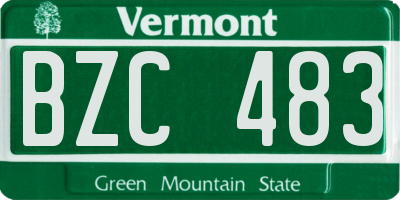 VT license plate BZC483